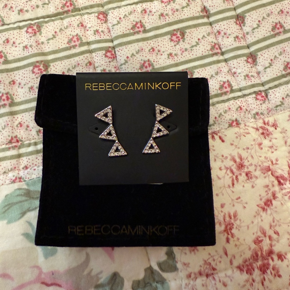 Rebecca Minkoff Geometric Silver Earrings